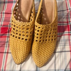 Mi.iM Mustard Woven Mules